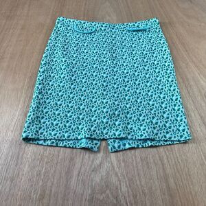 Louie & Lucie Green Geometric Skirt Women’s Zip Back Knee Length Size M